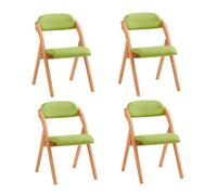 Lote de 4 sillas plegables de madera con asiento y respaldo tapizado sillón para cocina, oficina 47 x 60 x 77 cm verde fst92-grx4 sobuy