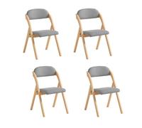 Lote de 4 sillas plegables de madera con asiento y respaldo tapizado sillón para cocina oficina 47 x 57 x 79 cm fst92-nx4 sobuy