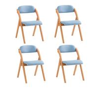 Lote de 4 sillas plegables de madera con asiento y respaldo tapizado sillón para cocina, oficina 47 x 60 x 77 cm azul fst92-blx4 sobuy