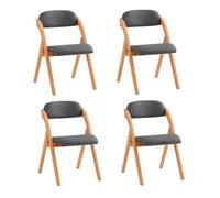 Lote de 4 sillas plegables de madera con asiento y respaldo tapizado sillón para cocina oficina gris oscuro47 x 60 x 77 cm fst92-sgx4 sobuy