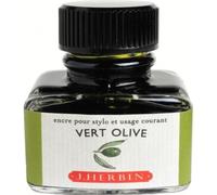 Lote de 4 tintas tradicionales para bolígrafo en frasco "D", 30 ml, color verde oliva