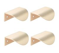 Lote de 4 tiradores de puerta con forma de hoja para armario de cocina, cajón, armario, ferretería, muebles decorativos, 60 mm x 44 mm