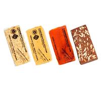 Lote de 4 Turrones Sin Gluten y artesanos. 1,2 KG - Turrones Fabián - Pack de Turrón (4 x 300 G) - Jijona, Alicante, a la Piedra, Chocolate con Almendras - Elaborado y Enviado desde Jijona, Alicante.