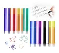 Lote de 40 minas de repuesto borrables de 0,7 mm, compatible con Legami, tinta de gel termosensible multicolor, altura 13 cm, kit de depósitos de repuesto prácticos para bolígrafos