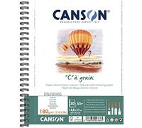 Lote de 5 álbumes en espiral de 30 hojas, tamaño A5, grano fino, 180 g/m², grano fino blanco natural