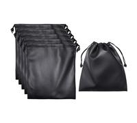 Lote de 5 bolsas de almacenamiento con cordón para auriculares, impermeable, accesorios digitales y equipaje, Negro , 20 * 22 cm, Minimalist