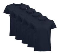 Lote de 5 Camisetas orgánicas para Hombre de Manga Corta | Camiseta 100% algodón issu de la Agricultura biológica | Pack de 5 Camisetas de Colores Disponibles: Blanco, Negro | Camiseta de Calidad