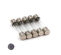 Lote de 5 fusibles temporizados (T), cristal, 630 mA / 250 VAC, 6,3 x 32 mm.