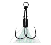 Lote de 5 Pares de señuelos de Pesca de Acero de Alto Carbono con Doble par de anzuelos, Hilo de púas, Accesorios de Plumas, Anzuelo de Pesca Anzuelo(16)