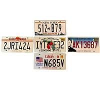 Lote de 5 Placas de Matrícula de Coche de EE. UU. Réplicas de Placas Americanas - DiiliHiiri Decoración para Bar - Cafetería - Cueva de Hombre - Garage o Taller -15x30cm-(2651-5-21-29-31-32)
