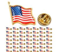 Lote de 50/100/200/300 pines de metal con bandera americana, pines de solapa de Estados Unidos, pines patrióticos esmaltados para traje de chaqueta para el día de los veteranos a granel, S, aleación