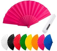 Lote de 50 Abanicos de Plástico y Tela de Colores Variados - Abanicos de PVC, Plástico, PAI Pais y Tela de Colores