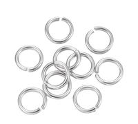 Lote de 50 anillos de unión de metal plateado de 10 mm de acero inoxidable 304 - Creation Perles