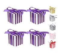 Lote de 50 cajas para caramelos, cajas de regalo de papel con Ruban, caramelos para bodas, cumpleaños, bautizos, comuniones, graduación, fiesta de Navidad, nacimientos, 5,5 x 5,5 x 5,5 x 5,5 x 5,5 cm