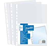 Lote de 50 fundas A4+ Maxi Bantex para catálogo, lámina de polipropileno mate y granulado, 90 µ (extrafuerte, 0,09 mm)