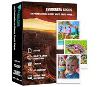 Lote de 50 hojas de papel fotográfico brillante para impresora de inyección de tinta y láser A4 120 g/m² de doble cara para impresora Canon HP Epson