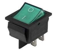 Lote de 50 interruptores basculantes KCD7-201N perforados 26 x 22 mm, 4 pines, encendido y apagado, for barco, con luz 220 V, KCD2(Green)