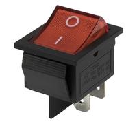 Lote de 50 interruptores basculantes KCD7-201N perforados 26 x 22 mm, 4 pines, encendido y apagado, for barco, con luz 220 V, KCD2(Rot)