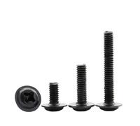 Lote de 50 tornillos de cabeza plana PWM negros con arandela, M1.4, M2, M2.5, M3, M3.5, M4, M5 y M6, for placa base fija con almohadilla DIN967.(5mm x50pcs)