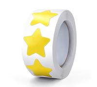 Lote de 500 adhesivos en forma de estrellas amarillas - 2,5 cm - Pequeñas estrellas adhesivas - Decoración para niños y maestros