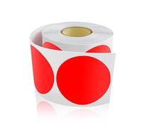 Lote de 500 pegatinas redondas de 50 mm con codificación de color círculo, rojo