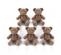 Lote de 6 botones: oso marrón, 37 x 28 mm (01)