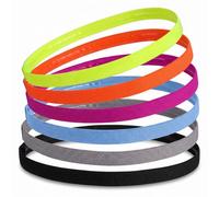 Lote de 6 cintas elásticas finas para el pelo, para niños y niñas | Cinta para el pelo deportiva con agarre de silicona antideslizante, para yoga, fútbol, correr, baile y baloncesto, multicolor