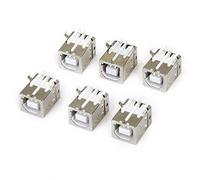 Lote de 6 conectores USB tipo B hembra en ángulo recto