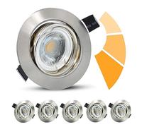 Lote de 6 focos LED empotrables, 6 W, empotrables, 500 lm, orientables 40 °, ultra planos 28 mm, blanco neutro 4500 K, 230 V, IP20, regulables por interruptor