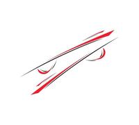 Lote de 6 Pegatinas for Coche, diseño Deportivo, de Vinilo, con Rayas, for Furgonetas y autocaravanas.(Black Red,L1H1)