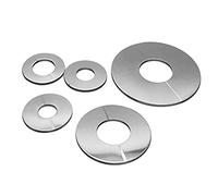 Lote de 6 válvulas enchufables, tubo de agua, orificio en la pared, orificio en la pared, tapa fea (acero inoxidable 35 mm)