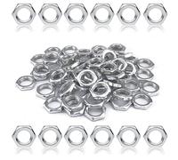 Lote de 60 tuercas hexagonales planas M10 x 1 tuerca hexagonal baja chapada en zinc, tuerca fina para fijar tornillos y pernos con rosca fina (M10 x 1 mm)