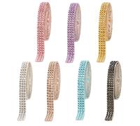 Lote de 7 pegatinas de cristal adhesivo, tiras decorativas brillantes 91 cm, cinta DIY 7 colores para teléfono regalo álbum, corte libre