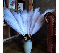 Lote de 8 hierbas falsas de pampa blancas de 110 cm, grandes flores artificiales suaves de la pampa, largas flores falsas con plumas para una boda bohemia, un dormitorio, una sala de estar