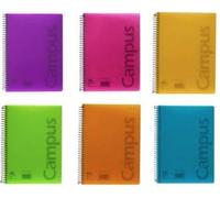 Lote de 8 libretas tamaño cuartilla (DIN A5), Cuadros, Tapas PP, 80h/90g. Colores Surtidos.
