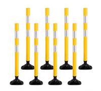 Lote de 8 postes de señalización flexibles de 91 cm - Resistente a impactos, autoenderezable y reflectante - Ideal para entradas, parkings y aceras (Amarillo)