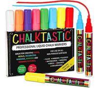 Lote de 8 Rotuladores de Tiza Líquida Colorful Art Professional, Ideal Para Niños Para Pizarras no Porosas Cristales Y Ventanas Tinta Borrable con Punta Reversible de 6 mm