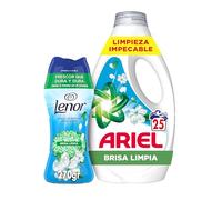 Lote de Ariel Brisa Marina Y Jazmín, Detergente Líquido, 25 Lavados + Lenor Perlas De Perfume para la Ropa, 22 Lavados (270g), Brisa Marina Y Jazmín, Frescor Ininterrumpido Hasta 12 Semanas