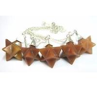 Lote de cinco péndulos de Merkaba de aventurina naranja, curación de cristal, bienestar, energía positiva, Reiki, Feng Shui, piedra preciosa metafísica