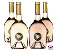 Lote de descubrimiento Miraval 4x75 CL - 2 Côtes de Provence Rosé 2021 75Cl 13% y 2 Côtes de Provence Blanco 2021 75Cl 13%