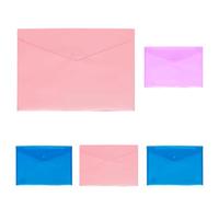 Lote de Grafoplas - 3 Sobres Plástico Tamaño Cuarto + 2 Sobres Tamaño Folio Cierre Clic Ecoplás, Rosa, Lavanda y Azul, Medidas Folio: 33,4x23,5cm, Medidas Cuarto: 18x25cm, Perfecto para Proteger Papel