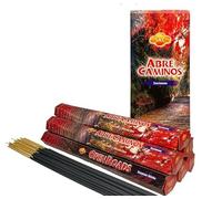 Lote de Incienso Natural Sac. Pack 6 Tubos, 20 Varillas por Tubo. 120 Varillas de Incienso Orgánico 100%. Combustión Lenta, Alto Aroma Open Roads