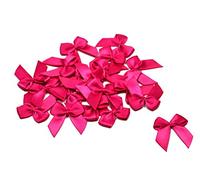 Lote de lazos, satén, 2,5 x 3 cm, para decoración de boda, bautismo, comunión, entre otros, 20 unidades, monocolor, tela, fuchsia 187