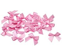 Lote de lazos, satén, 2,5 x 3 cm, para decoración de boda, bautismo, comunión, entre otros, 20 unidades, monocolor, tela, rosa 148
