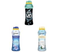 Lote de Lenor UNstoppables Perlas de Perfume para la Ropa, 3x41 Lavados (3x495g), Suavizante con Fragancia Fresca + Frescor de Abril + Frescor Algodon, Potenciador de Frescor