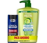 Lote de L'Oréal Men Expert Power Age, Crema Antiarrugas y antienvejecimiento, 100ml + Champú Fructis 1L