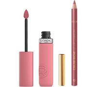 Lote de L'Oréal Paris Pintalabios Mate de Larga Duración Tono: 200+Lápiz de Labios Lip Liner Couture 302