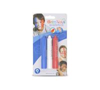Lote de maquillaje para el rostro - GENERICO - 3 Sticks Azul Blanco Rojo - Fácil de usar