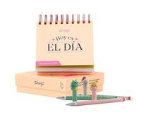 Lote de Mr Wonderful - Calendario 2026 de sobremesa con una página por día - Hoy es el día... + Mr. Wonderful - Set de 3 bolis borrables para escribir historias memorables