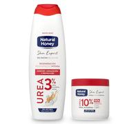 Lote de Natural Honey Gel de Ducha Urea 600 ml + Tarro de Crema hidratante Urea 400ml 100 horas de hidratación para la piel del cuerpo